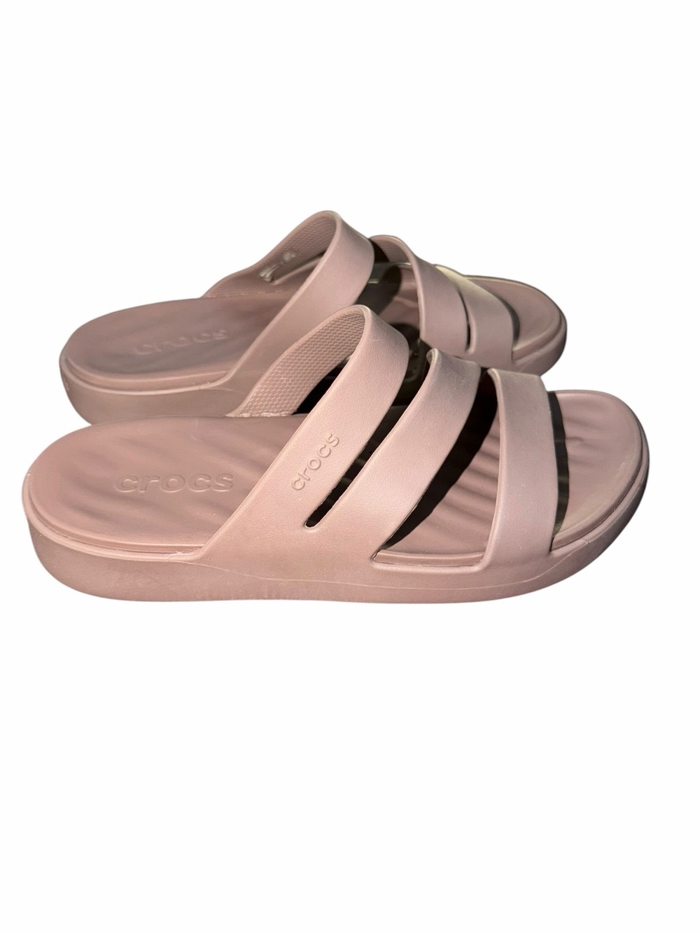 Crocs Women’s Getaway Strappy Slide Sandals Quartz Pink Size 7 - Picture 2 of 3